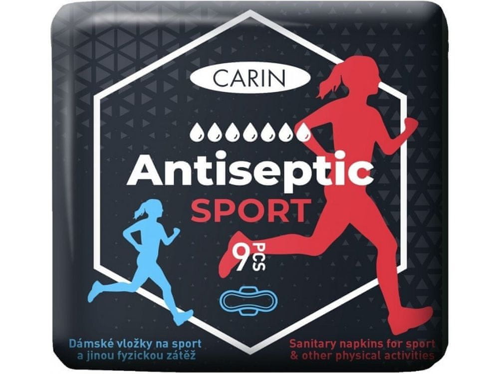 Carin Antiseptic Sport ultratenké hygienické vložky s krídelkami pre šport 9 ks